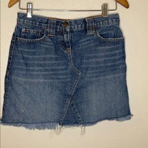 J.Crew denim skirt frayed hem